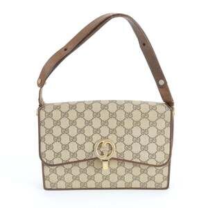 Gucci GG Supreme Leather Shoulder Bag/Handbag Brown Women's